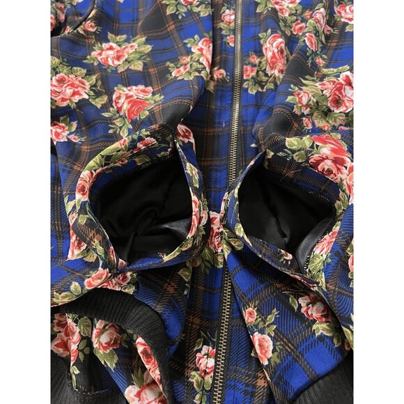 About‎ A Girl Jacket Women Size XL Floral Full Zip Navy Floral Cottagecore Boho - Picture 13 of 15